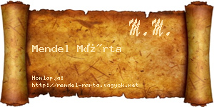 Mendel Márta névjegykártya
